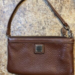 Dooney & Bourke Rich Brown Leather Wristlet